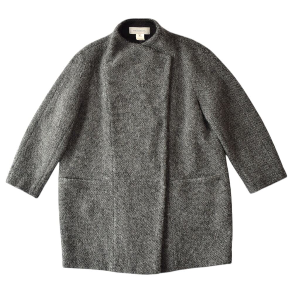 Gerard Darel Wool Mohair Alpaca Cocoon Coat Gray FR 40 US 8